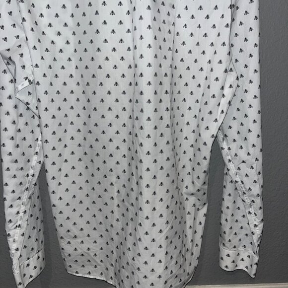 JARED LANG AFTER HOURS Button Down Shirt GUCCI STYLE BEE PATTERN - XL SLIM FIT - Picture 7 of 12
